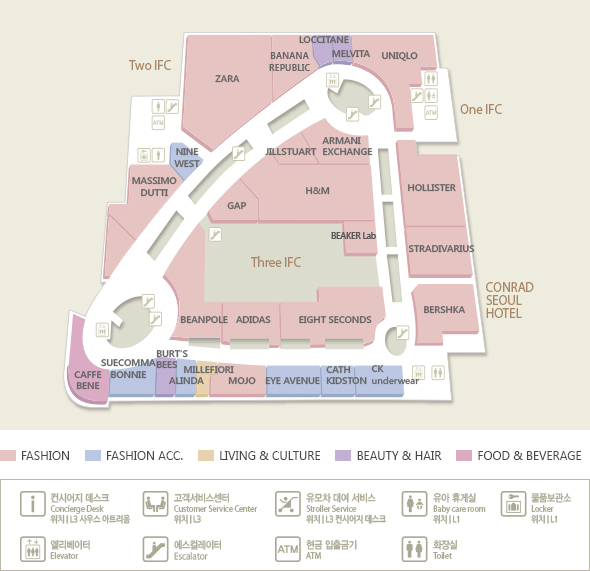 
			IFC Mall L3 Floor Plans : Store is located Abiko, Baskin Robins 
			& Dunkindonuts, CGV, Cheiljemyunso, Coffee Bean, Cotto, Food Empire, Haewoori, Honest Kitchen, Le Brunchic, McDonald's, Menmusha, M-PUB, Olive Market, On the Border, Parkga-Budae, Phohanoi, Rak'n Wok, Sariwon, School Food, Smoothie King, Starbucks, The Steak House, Tomatilo, Wasedaya.
			