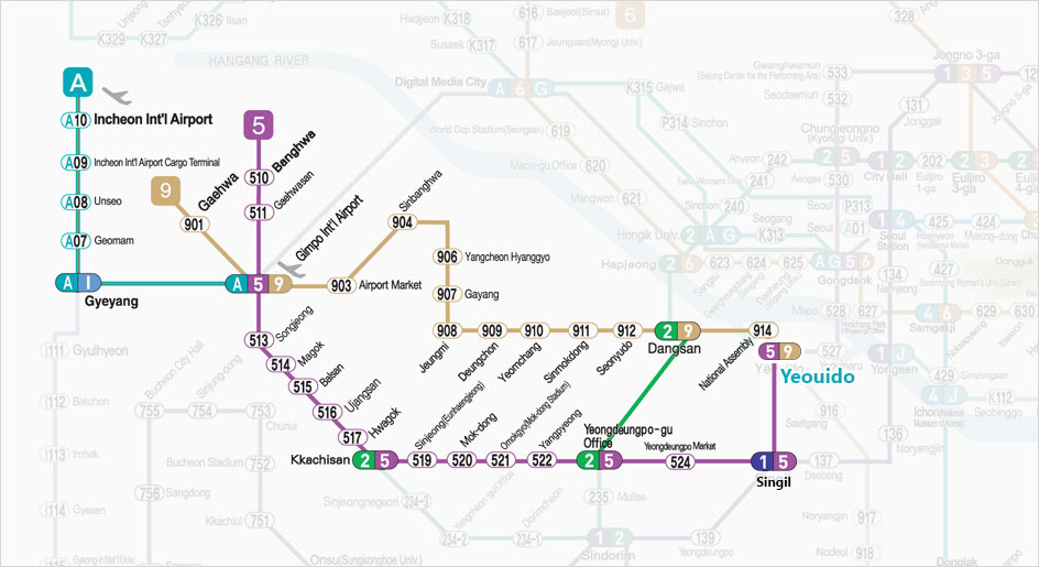 The direction From Incheon International Airport to IFC Seoul by subway .